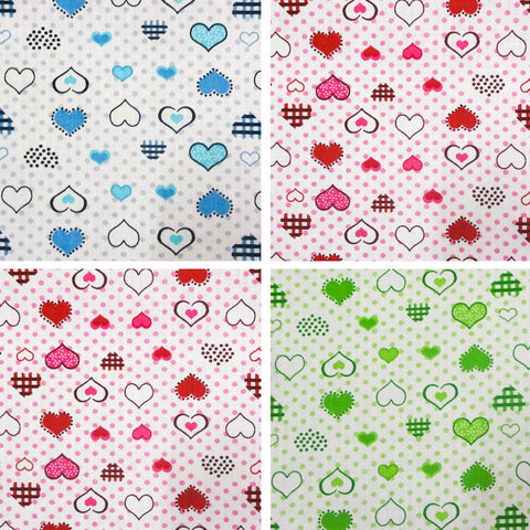 Heart Print Poly Cotton Fabric