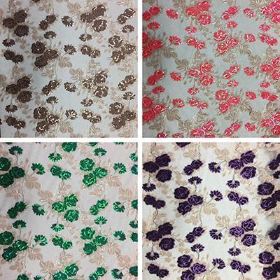 Roses 2 Tone Sequins Lace Fabric