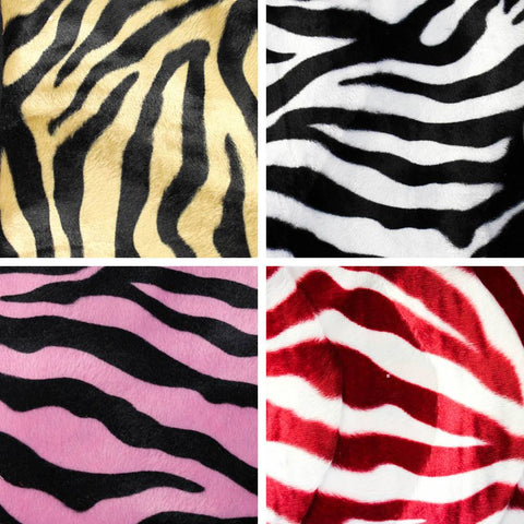 Velboa Faux Fake Fur Zebra Animal Short Pile Fabric