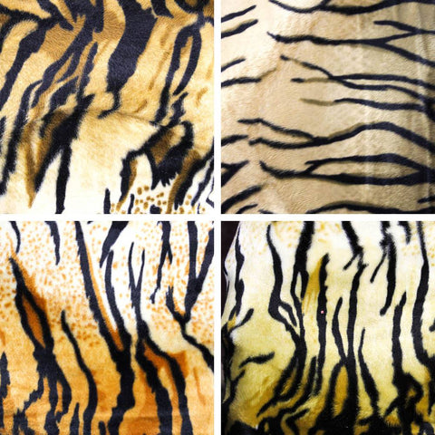 Velboa Faux Fake Fur Tiger Animal Short Pile Fabric