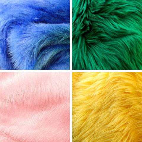 Faux Fake Fur Solid Shaggy Long Pile Fabric