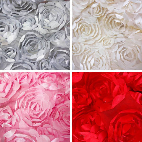 Rosette Mesh Satin Fabric