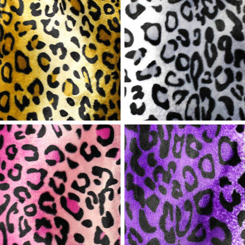 Velboa Faux Fake Fur Leopard Animal Short Pile Fabric