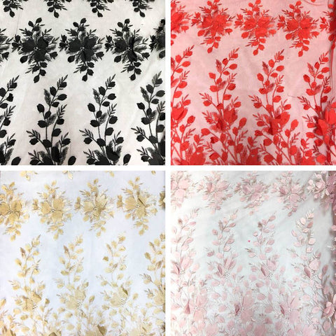 3D Floral Lace Fabric