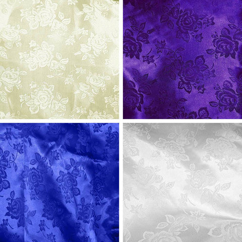 Floral Jacquard Satin Fabric