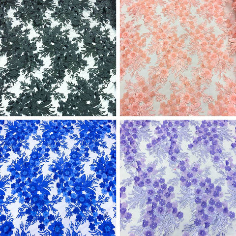 3D Flower lace Fabric