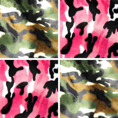 Velboa Faux Fake Fur Animal Camouflage Short Pile Fabric