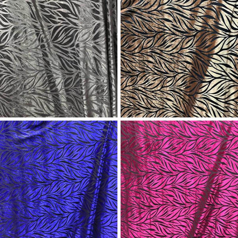 Embroidery Stretch Burnout Velvet Fabric