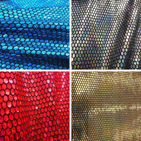 Honeycomb Hologram Spandex Fabric