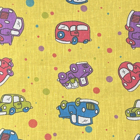 Car Print Poly Cotton Fabric