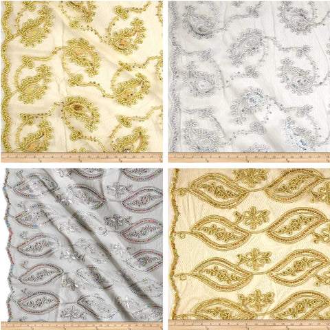 Mango Coco Embroidered Lace Fabric