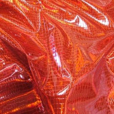 Nuevo iridescent Holographic Embossed Crocodile Vinyl Fabric