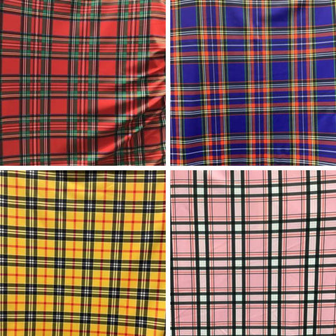 Plaid Checkered Spandex Fabric