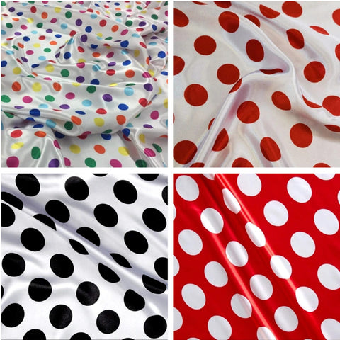 Polka Dot Satin Fabric