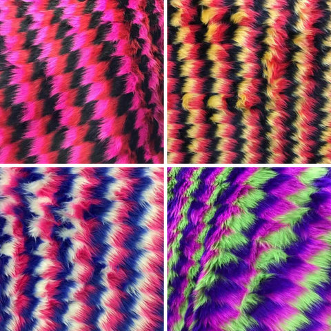 Zigzag Faux Fake Fur Fabric