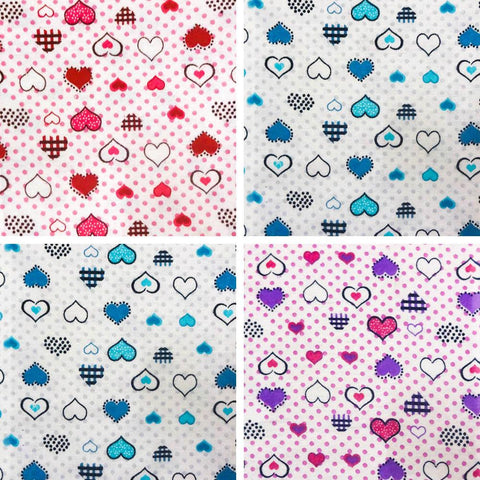 Heart Print Flannel Fabric