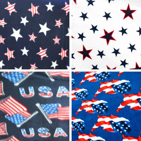 American Flags Fleece Print