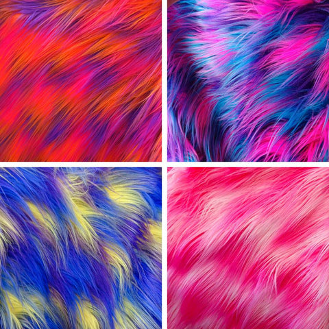 Faux Fake Fur Versicolor Jumble Long Pile Fabric