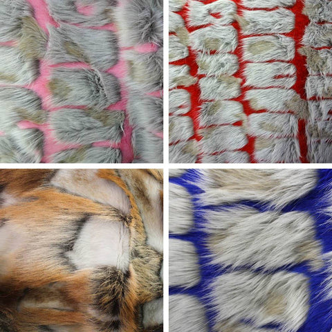 Faux Fake Fur Brick Rectangle Long Pile Fur