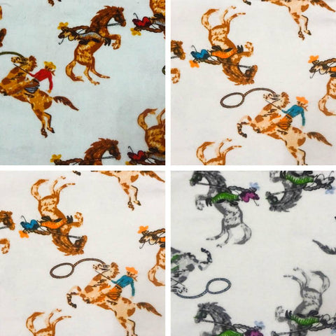 Cowboy Print Flannel Fabric