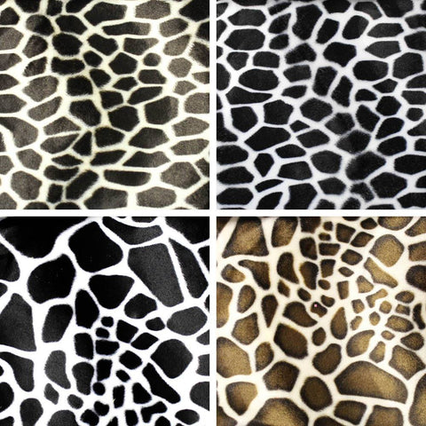 Velboa Faux Fake Fur Giraffe Animal Short Pile Fabric