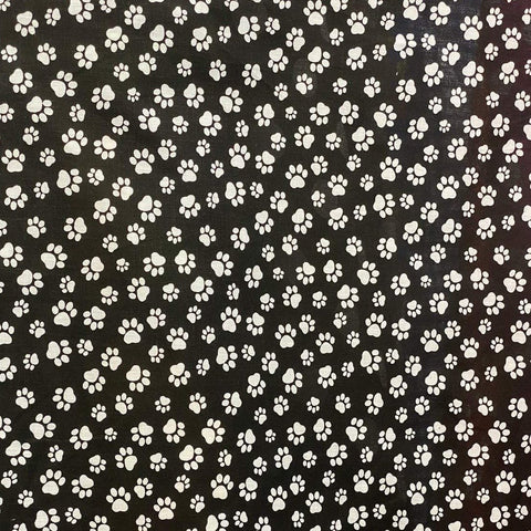 Paw Print Poly Cotton Fabric