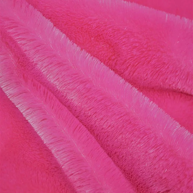 Hot Pink Rich Minky Bear Fabric