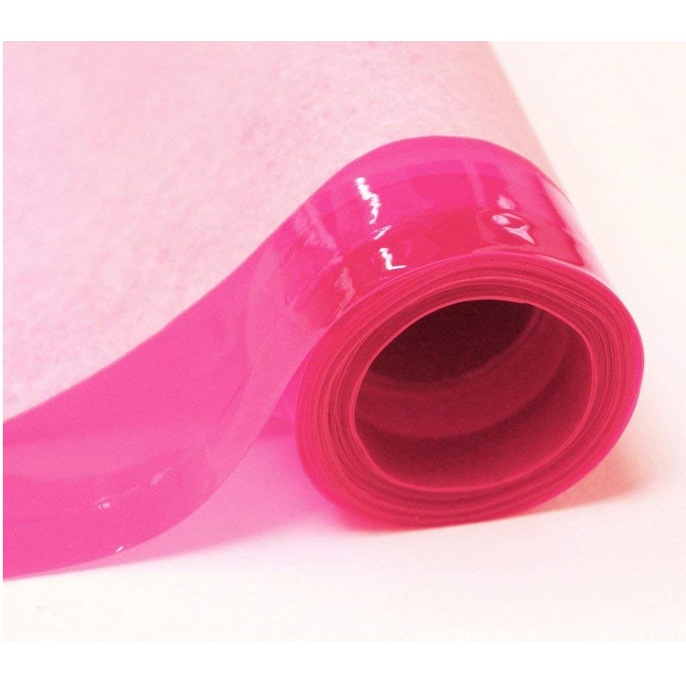 Pink 12 Gauge Tinted Plastic Vinyl Fabric / 25 Yards Roll