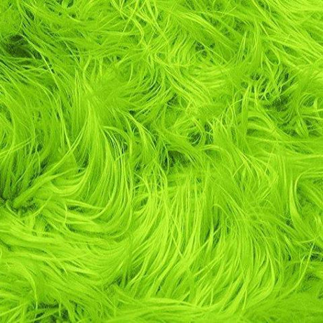 Lime Faux Fake Mongolian Animal Fur Fabric Long Pile