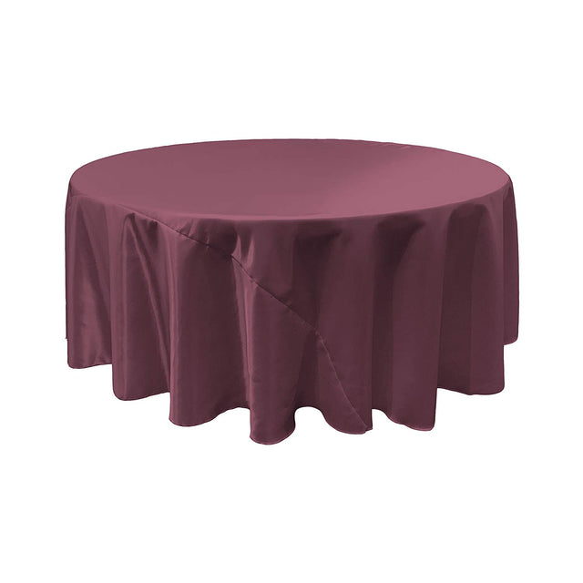 Eggplant Bridal Satin Round Tablecloth 120"