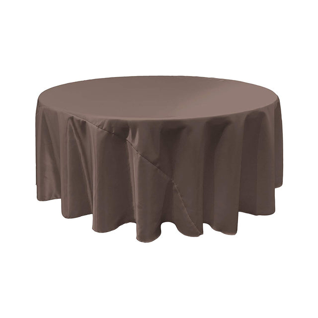 Charcoal Bridal Satin Round Tablecloth 120"