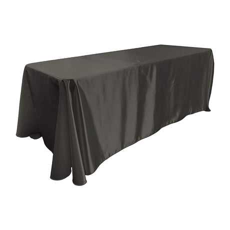 Black Bridal Satin Rectangular Tablecloth 90 x 156"