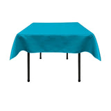 Turquoise Satin Overlay Tablecloth 60" x 60"