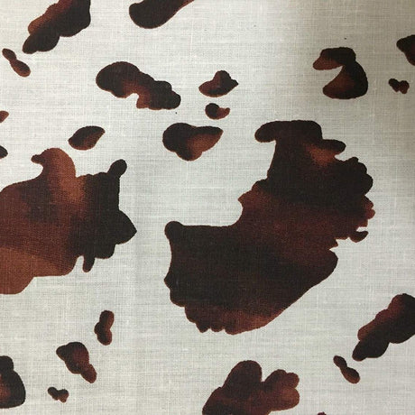 Brown Cow Print Poly Cotton Fabric