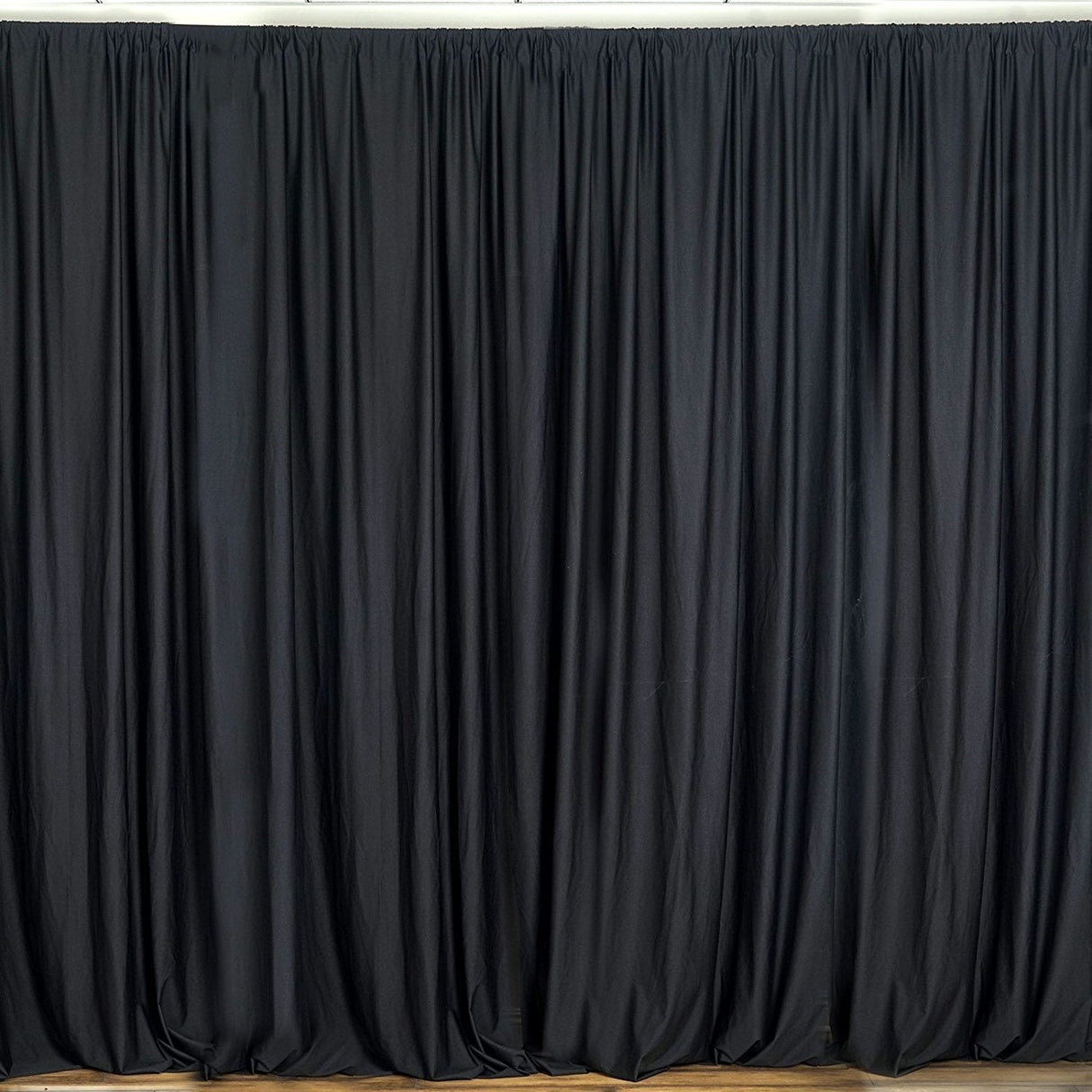 10 Ft x 10 Ft Black Polyester Backdrop Drapes Curtains 2 Panels 5x10