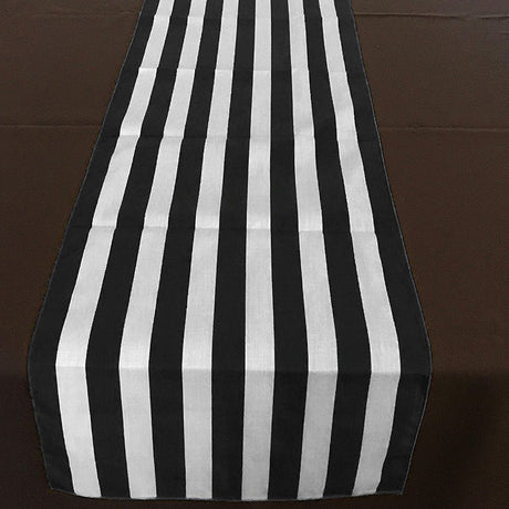 Black Poly Cotton Stripe Runner