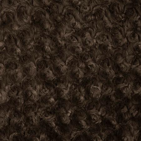 Brown Minky Rosebud Fabric