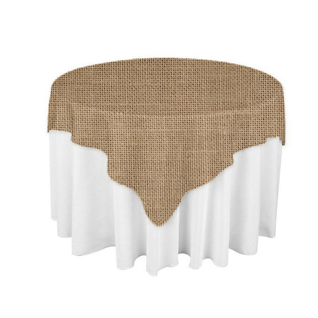 Natural Burlap Square Overlay Tablecloth 72" x 72"