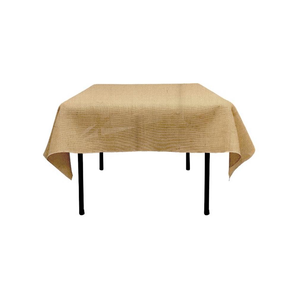 Natural Burlap Square Overlay Tablecloth 60" x 60"