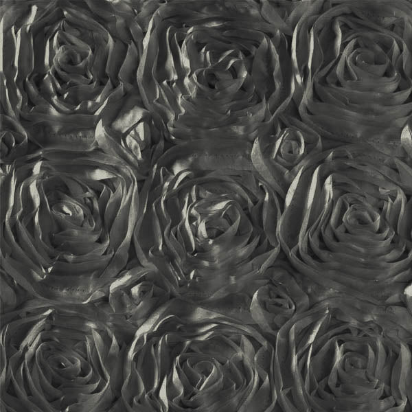 Rosette Satin Charcoal Fabric