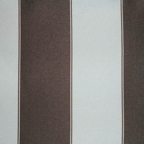 Brown White Stripe Canvas Waterproof Outdoor Fabric / 60 Yards Roll