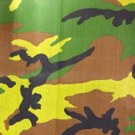 Bright Green Camo Poly Cotton Fabric