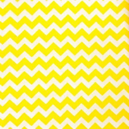 Half Inch Chevron Yellow and White Poly Cotton Fabric