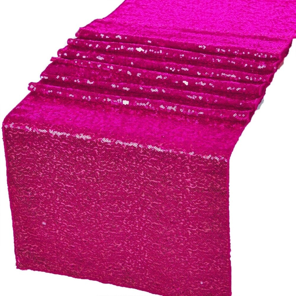 Fuchsia Glitz Sequin Table Runner