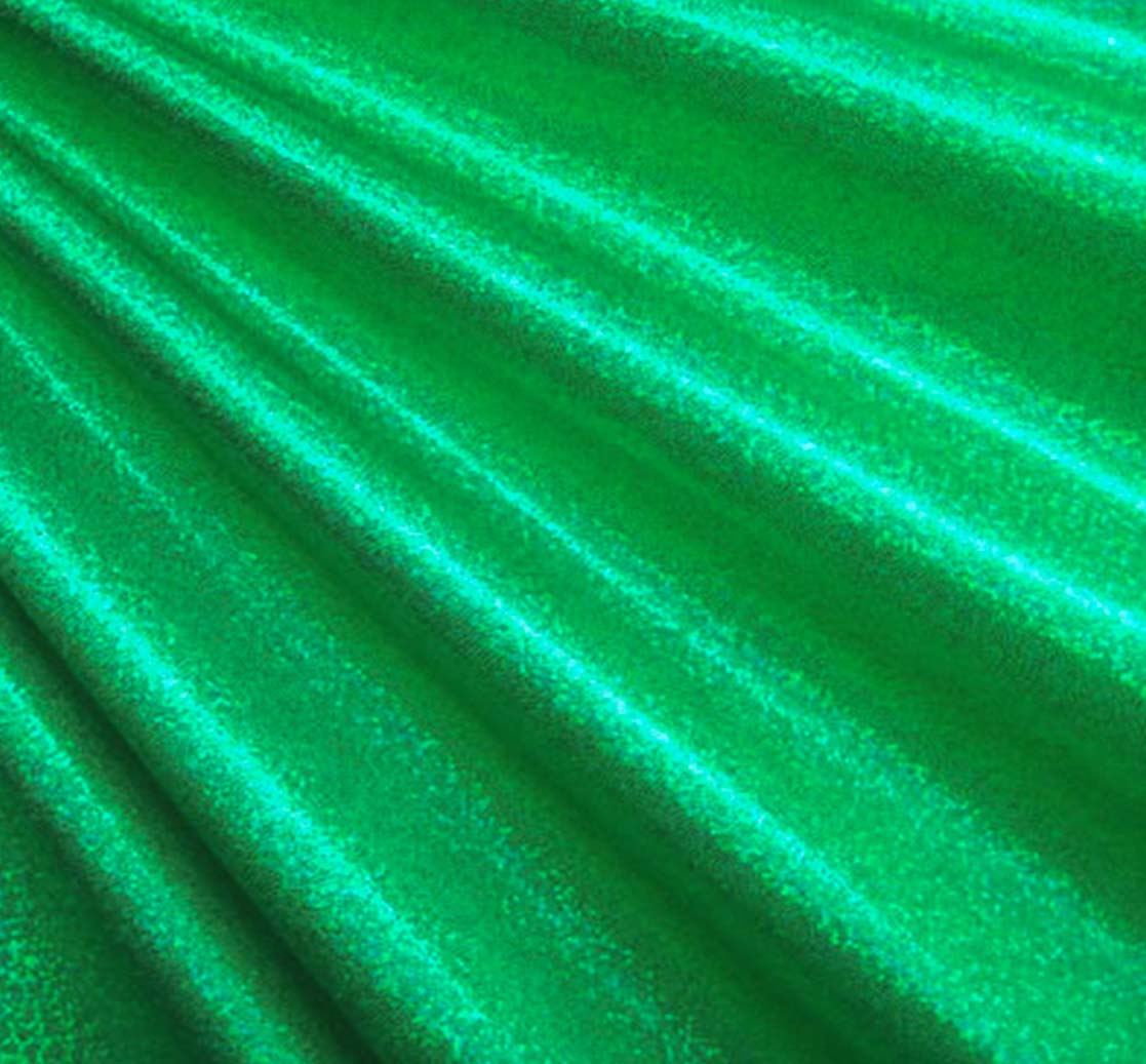 Green Hologram Mini Dots Spandex Fabric