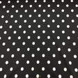 White Polka Dots on Black Spandex Fabric