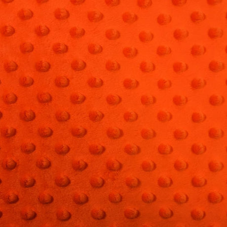 Neon Orange Minky Dimple Dot Fabric