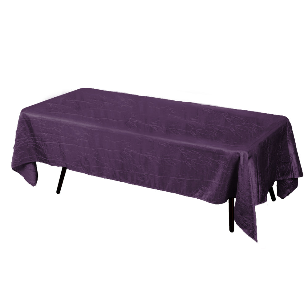 Plum Crinkle Crushed Taffeta Rectangular Tablecloth 60 x 126"