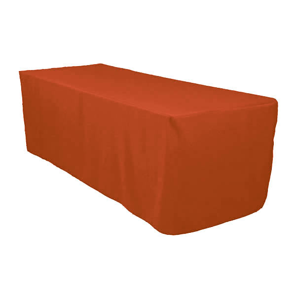 4 Ft Rust Polyester Rectangular Tablecloth