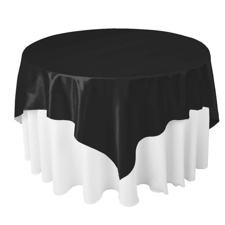 Black Satin Overlay Tablecloth 60" x 60"